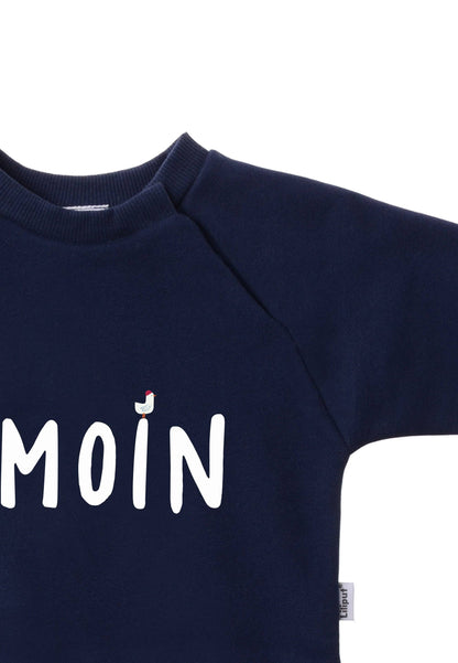 Sweatshirt in blau "moin"