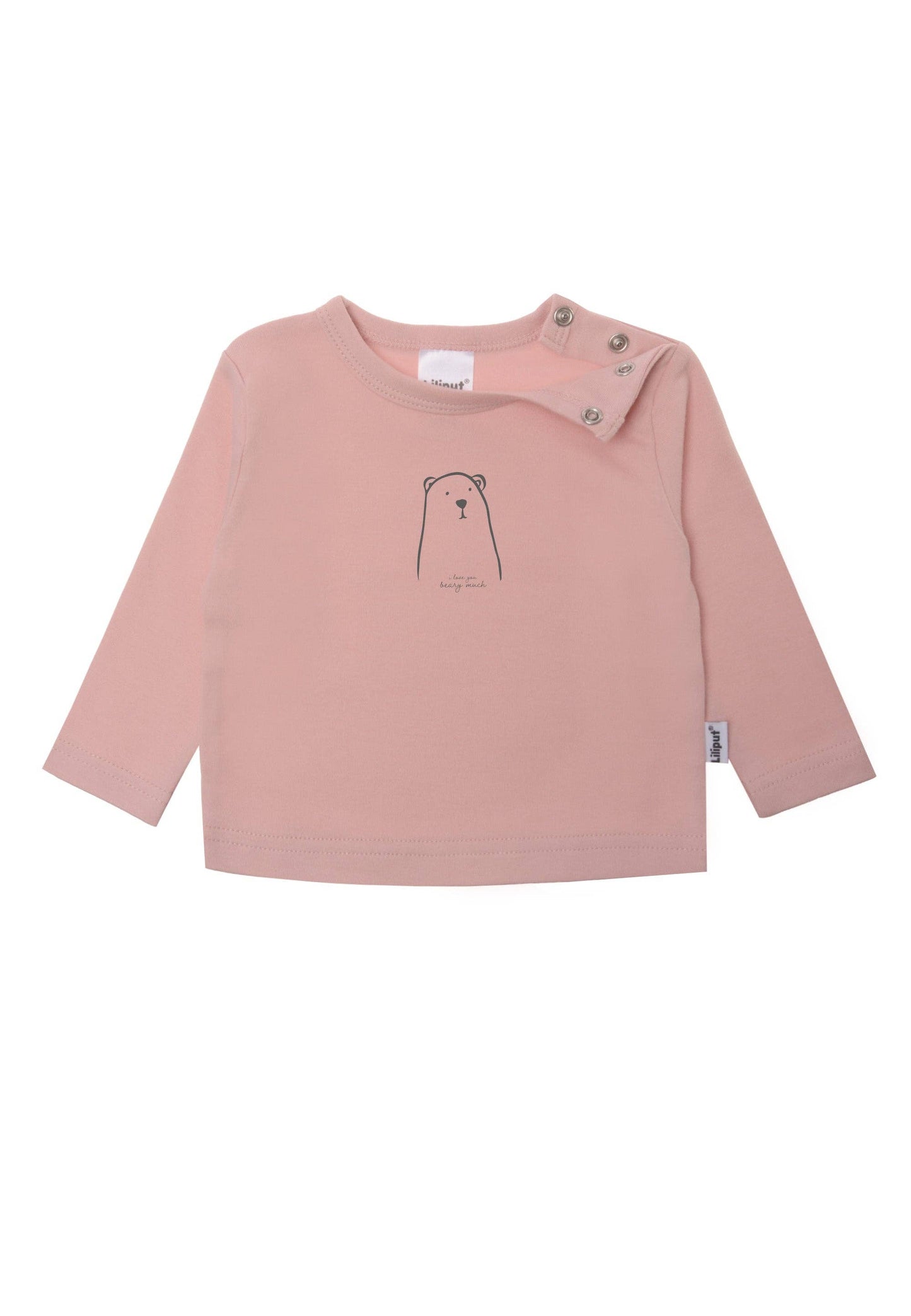 Langarmshirt in rosè mit Print Bär