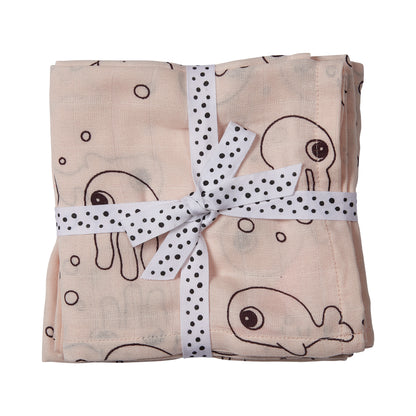 Musselindecke 2er Set -  120cm x 120cm