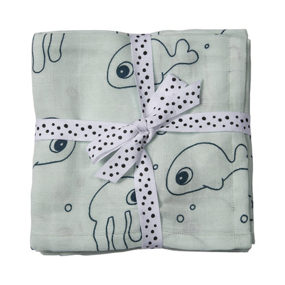 Musselindecke 2er Set -  120cm x 120cm