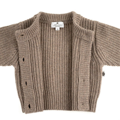 Gestrickte Babyjacke aus Merinowolle