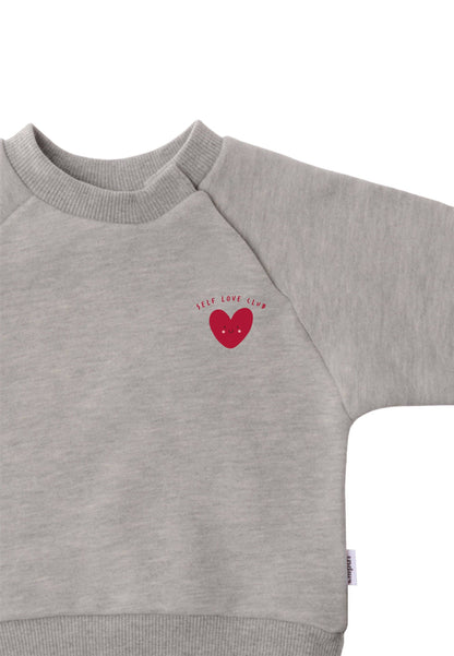 Sweatshirt in grau-melange mit Print "Selflove Club"