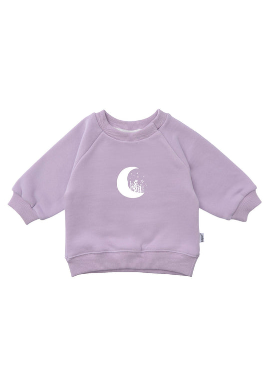Sweatshirt in flieder mit Print "Mond"